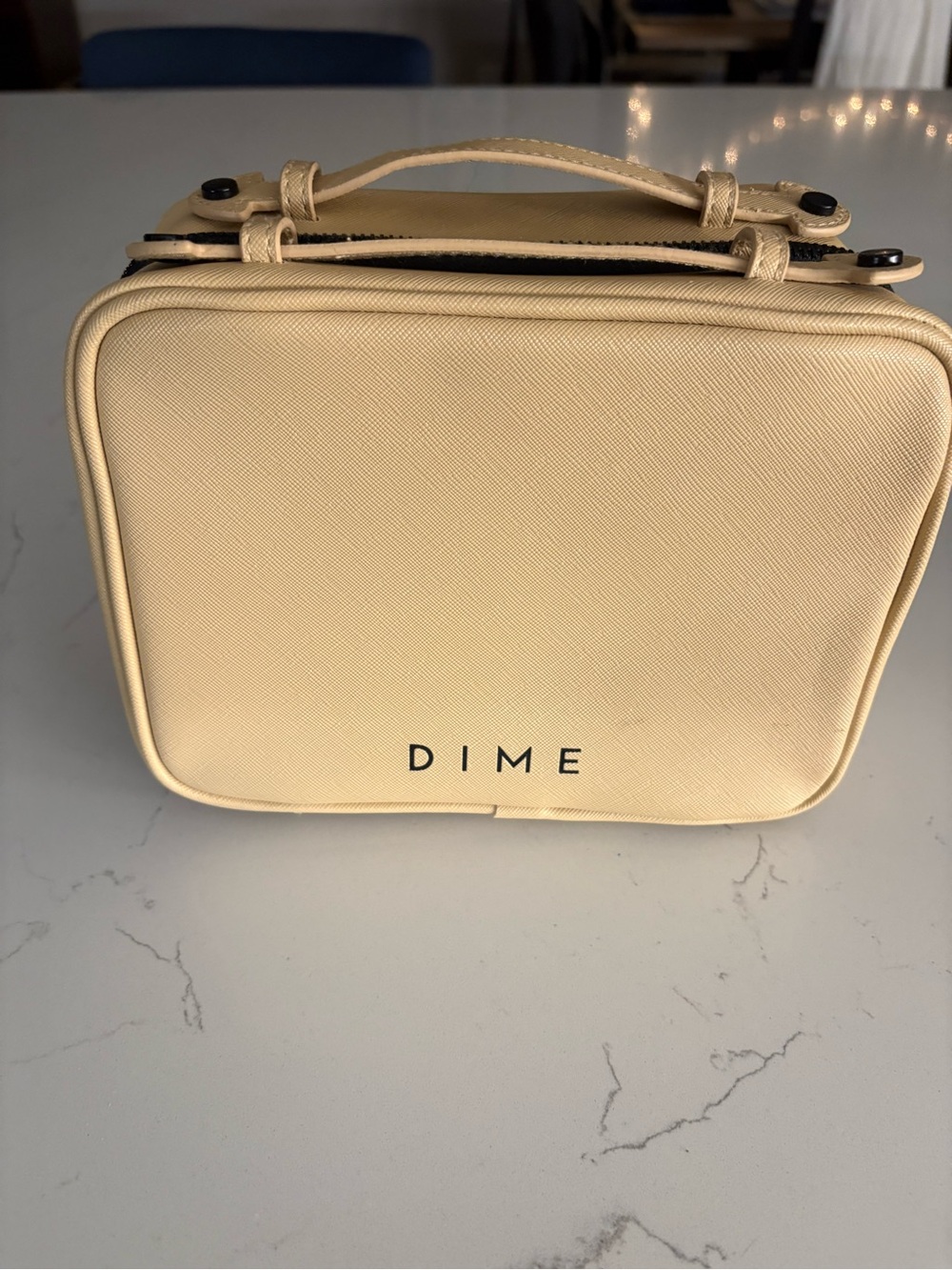 DIME Cream Structured Cosmetic Case with Top Handle